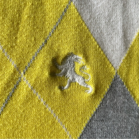 Express Yellow and Gray Argyle Men's Sweater Sz XL - Picture 2 of 6